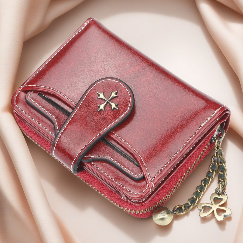 Baellery New Women's Wallet Fashionable Tassel Zipper Short Multi-Card Slot Card Holder High-End Coin Purse for Women