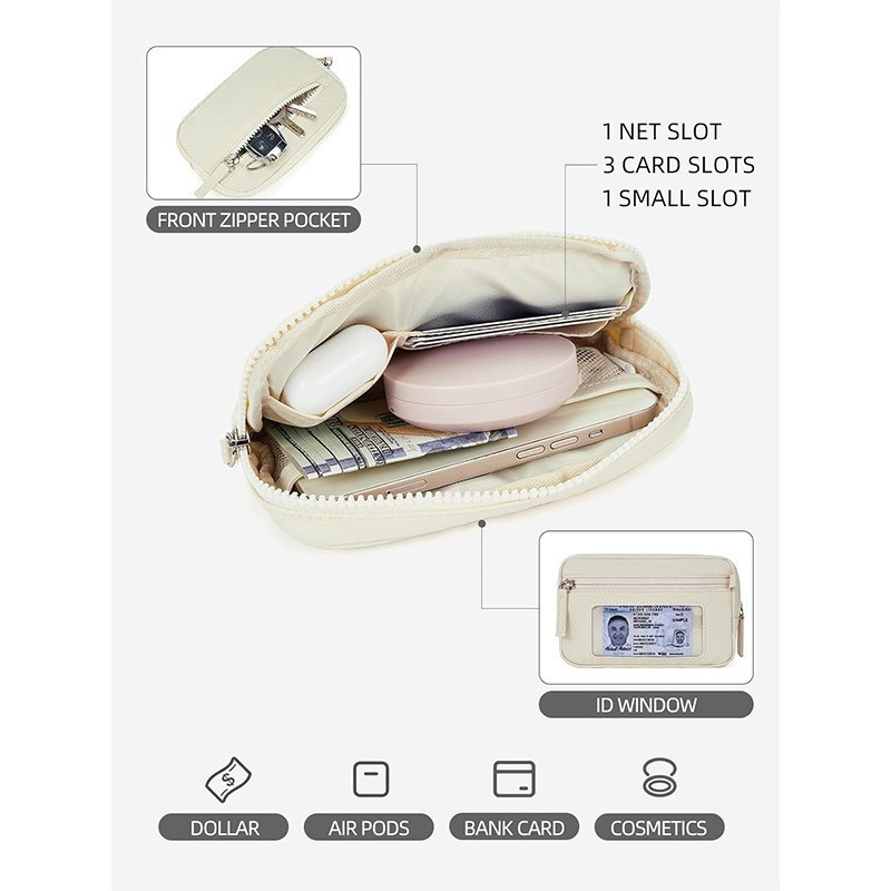 Spot Amazon venta caliente mini pliegue cuadrado bolso de mano transparente ventana de PVC bolso de cambio bolso de mano