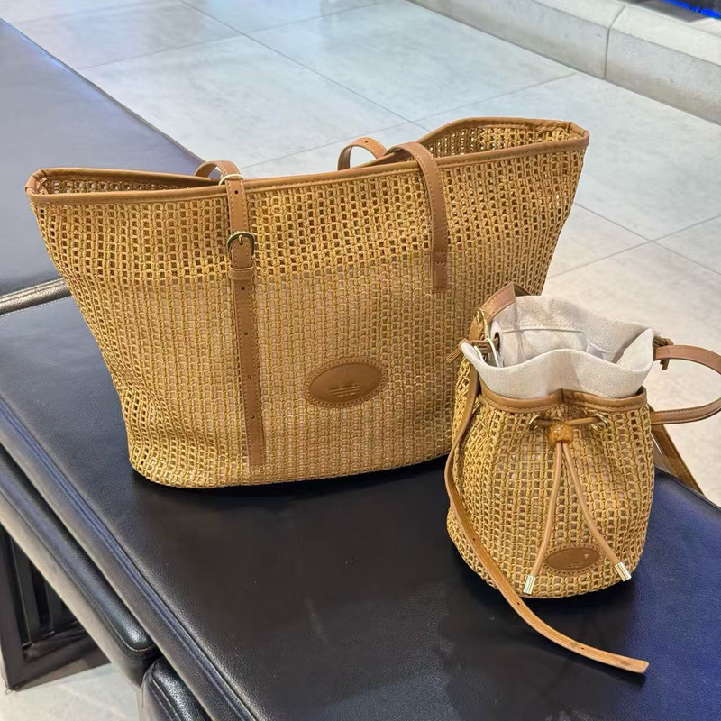 2026 New Adidas Trefoil Woven Tote Bag, Straw Shoulder Bag, Vacation Style Handbag, Rattan Bucket Bag 2026 New Adidas Trefoil Woven Tote Bag, Straw Shoulder Bag, Vacation Style Handbag, Rattan Bucket Bag