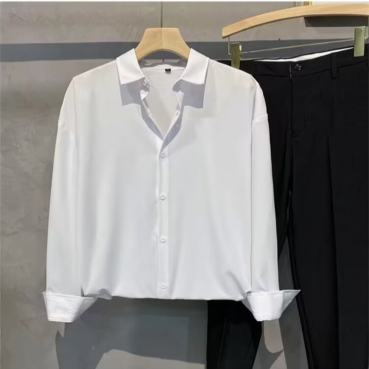 三宝磊【专业衬衫】8857高品竹浆纤维弹力抗皱轻商务暗条纹长袖