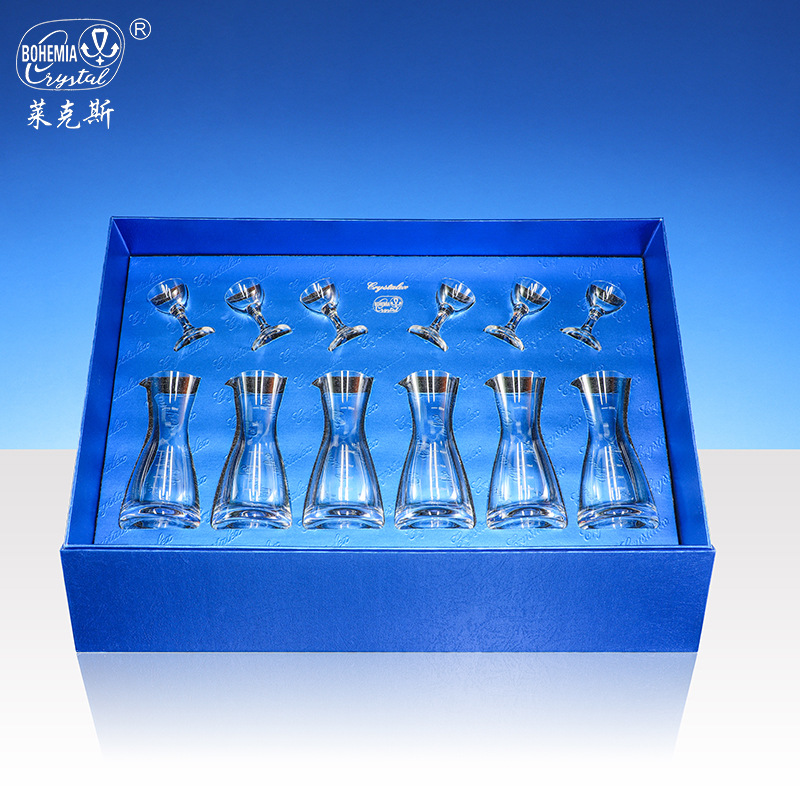 Caja de regalo de tazas de vino de cristal de alta calidad importadas de la República Checa, separador de vino de alta calidad, regalos de negocios, paquetes prácticos para clientes