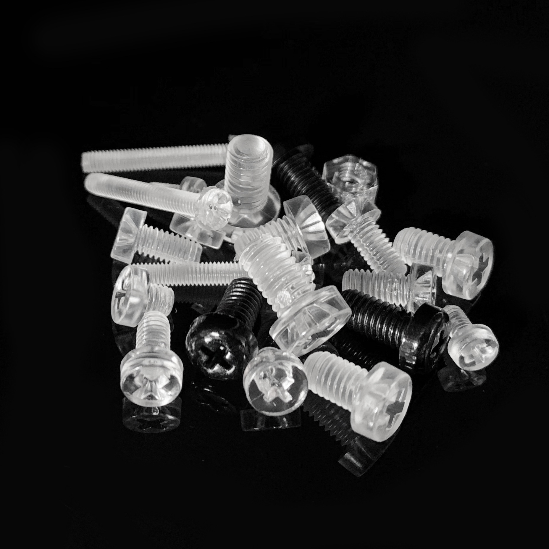 メーカー直販PCアクリル透明プラスチックねじ十字丸頭ねじ透明プラスチックナット玩具水族