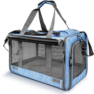 Cat Bag with Large Capacity for Two Small Dogs and Cats, Breathable Folding Portable Pet Bag for Outings