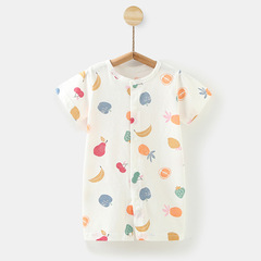 Newborn baby suit pure cotton diaper cover summer thin baby clothes summer sleepwear onesie crawling suit short sleeve