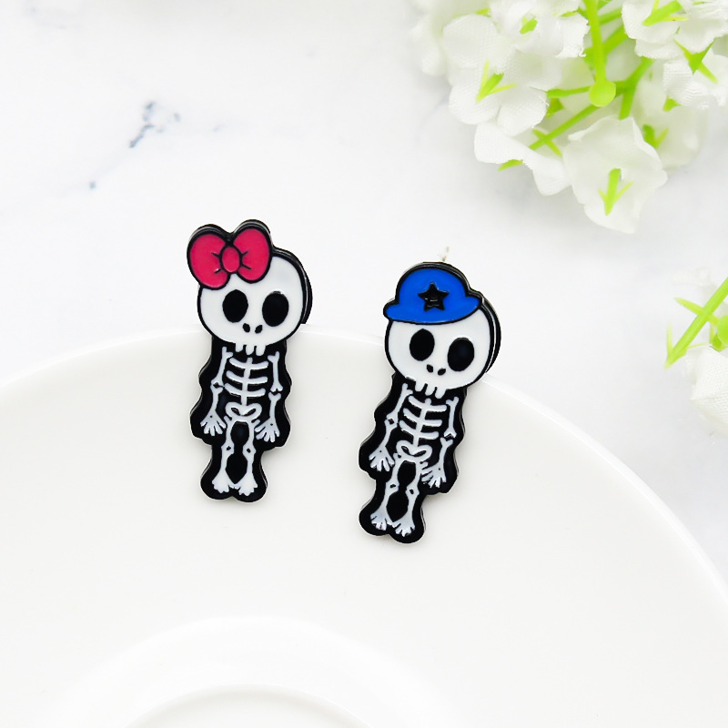 Cartoon Character, Skull Pattern Unisex Gender Enamel Design Cartoon Style Style Cartoon Style Pin Cartoon Character Skull Alloy Enamel Unisex Brooches