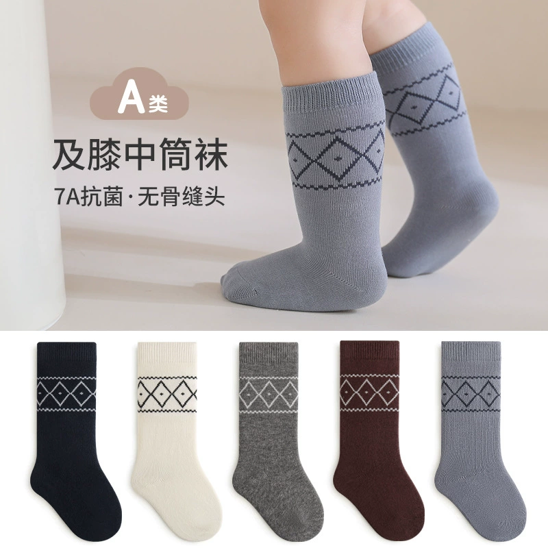 25 осенне-зимних детских носков, детские чулки, детские хлопковые носки категории A, детские носки в британском стиле, студенческие носки средней длины без костей