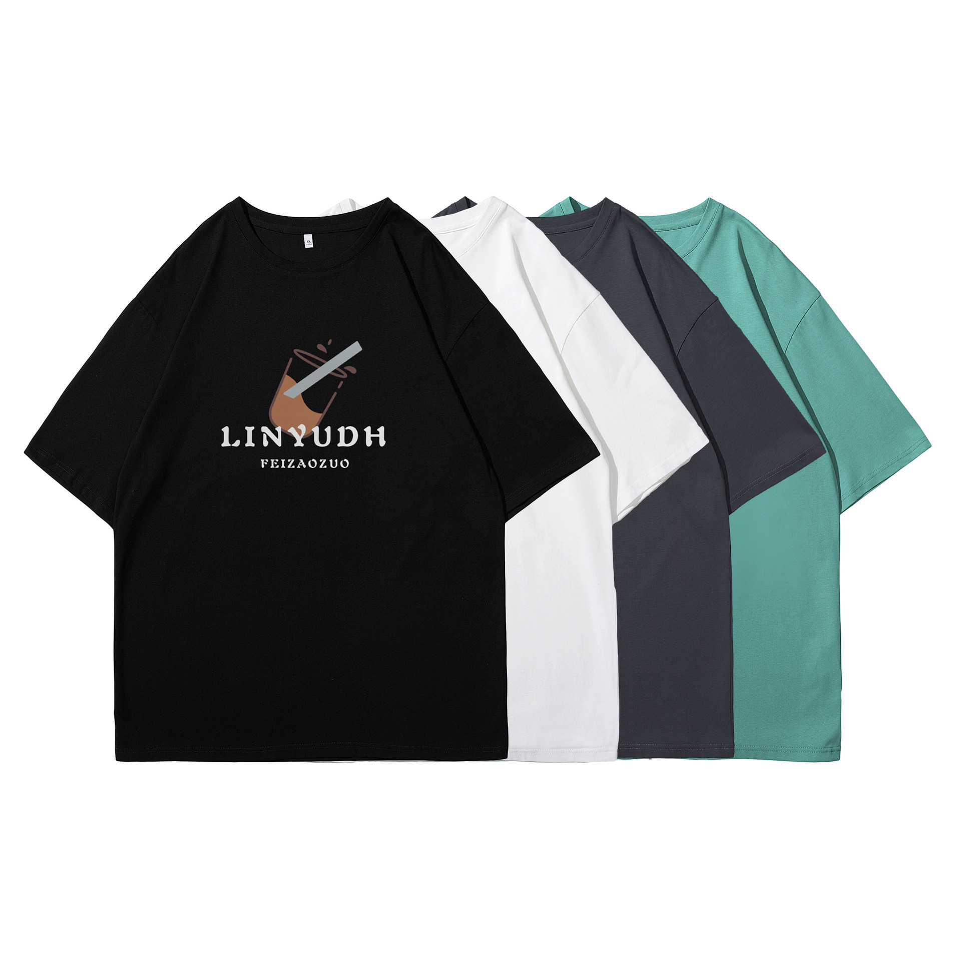 Pure cotton short sleeved T-shirt for men's summer 2024 new loose top half sleeved T-shirt_voghion.com