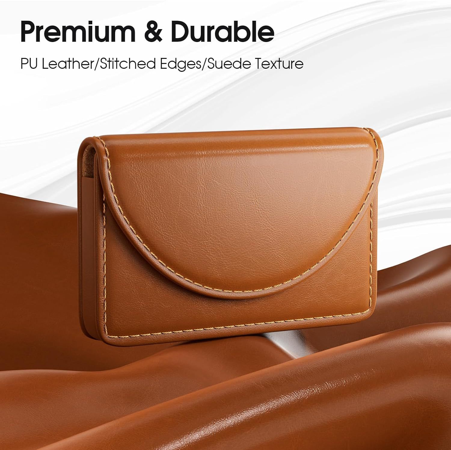 Bolsa de tarjetas de visita magnética de cuero de Amazon, tarjeta de licencia de conducir retro portátil, funda de tarjeta, caja de tarjetas de empresa de regalos