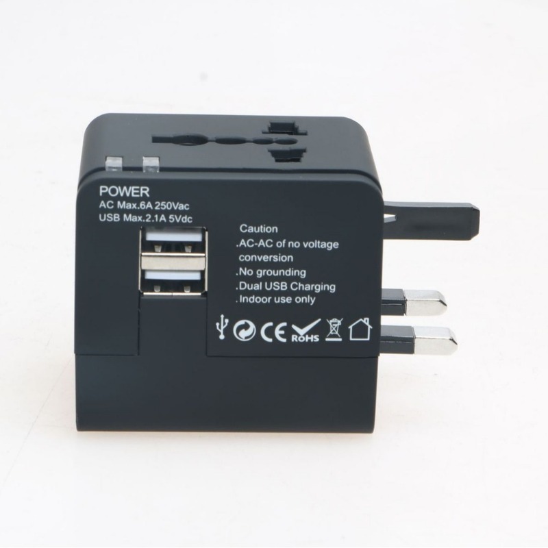 全球通用旅行转换插双USB2.1A多国旅游转换插头礼品插头|undefined
