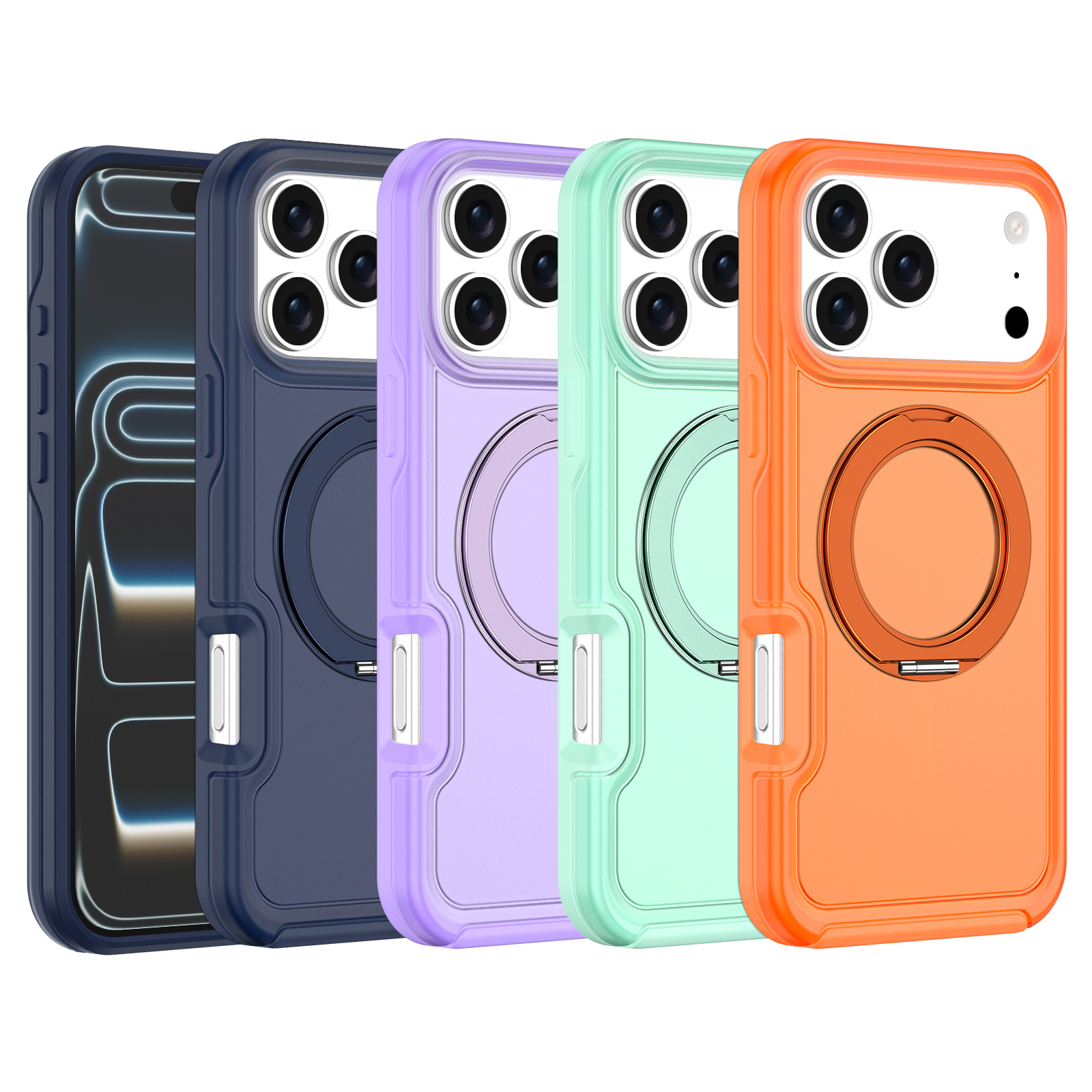 Nuevos productos de explosión transfronteriza adecuados para iPhone17PM 360 soporte grueso de caso de teléfono móvil, piel de caso de teléfono a prueba de caídas