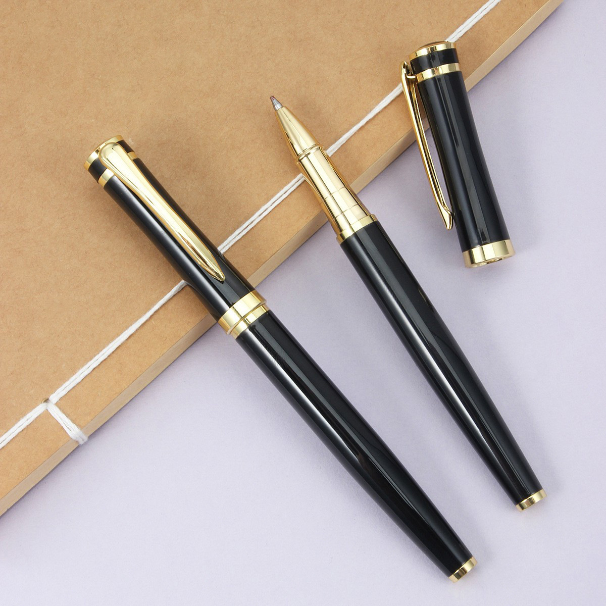 High-End Metal Signature Pen Laser Logo Laser Engraving Laser 0.5mm Black Gel Pen Ballpoint Pen
