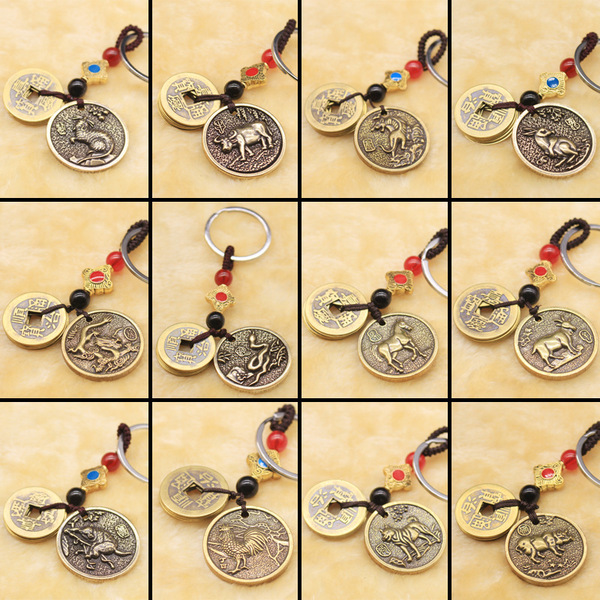 Creative brass keychain