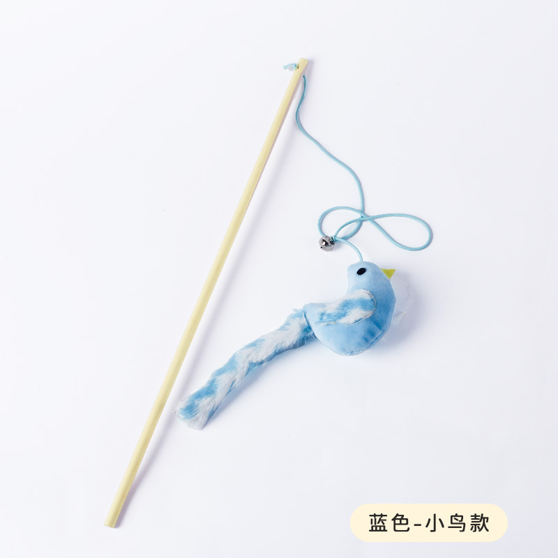 木杆逗猫棒猫咪玩具自嗨解闷逗猫神器耐咬毛绒老鼠小鸟带铃铛玩具|undefined