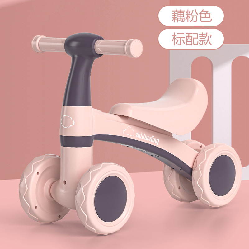 Cuatro ruedas de equilibrio para niños de 1 - 3 años de edad, patineta para bebés sin pedal, caminante anti-rollback, música, luces deslizantes