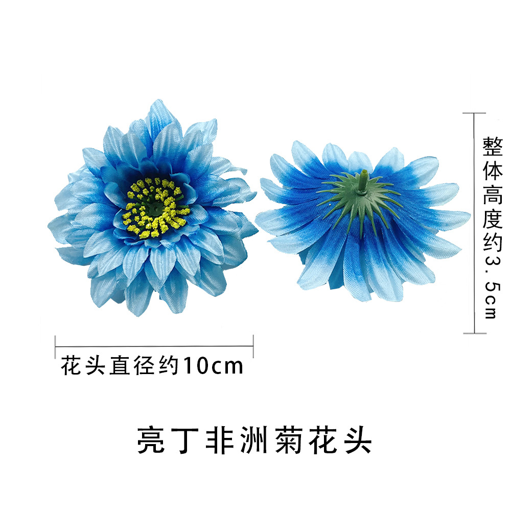 Flores de gerbera brillante DIY pinzas de flores cabeza de flores de fabricación de ropa minoritaria material de decoración de pared