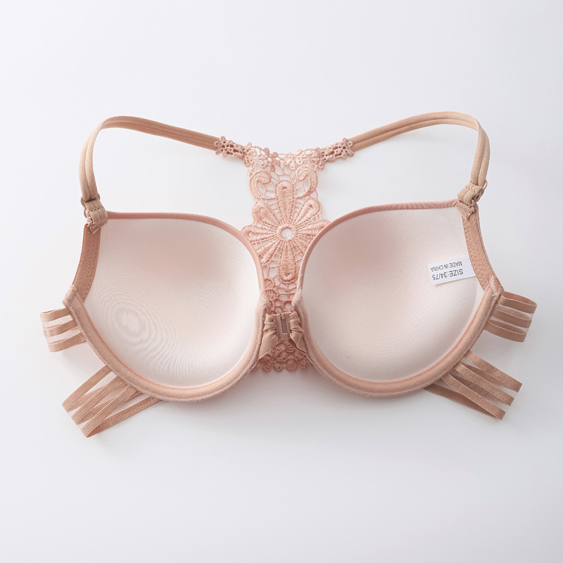 Shantou ropa interior comercio exterior spot frontal hebilla belleza de espalda sujetador sexy reuniendo brillante sin marcas de verano de espalda abierta sujetador pequeño