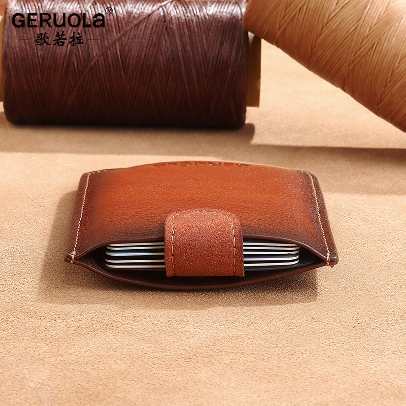Geruola Leather Factory 2025 nuevo bolso para tarjeta de almacenamiento de cuero ultrafino para hombre, tarjeta bancaria, tarjeta de banco, tarjeta de autobús