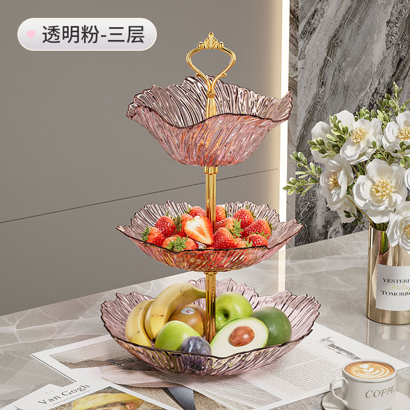 軽くて豪華な多層花びらトレイ、リビングルーム用の高級落下防止ドライフルーツトレイ、高級業務用デザートスナックトレイ|undefined