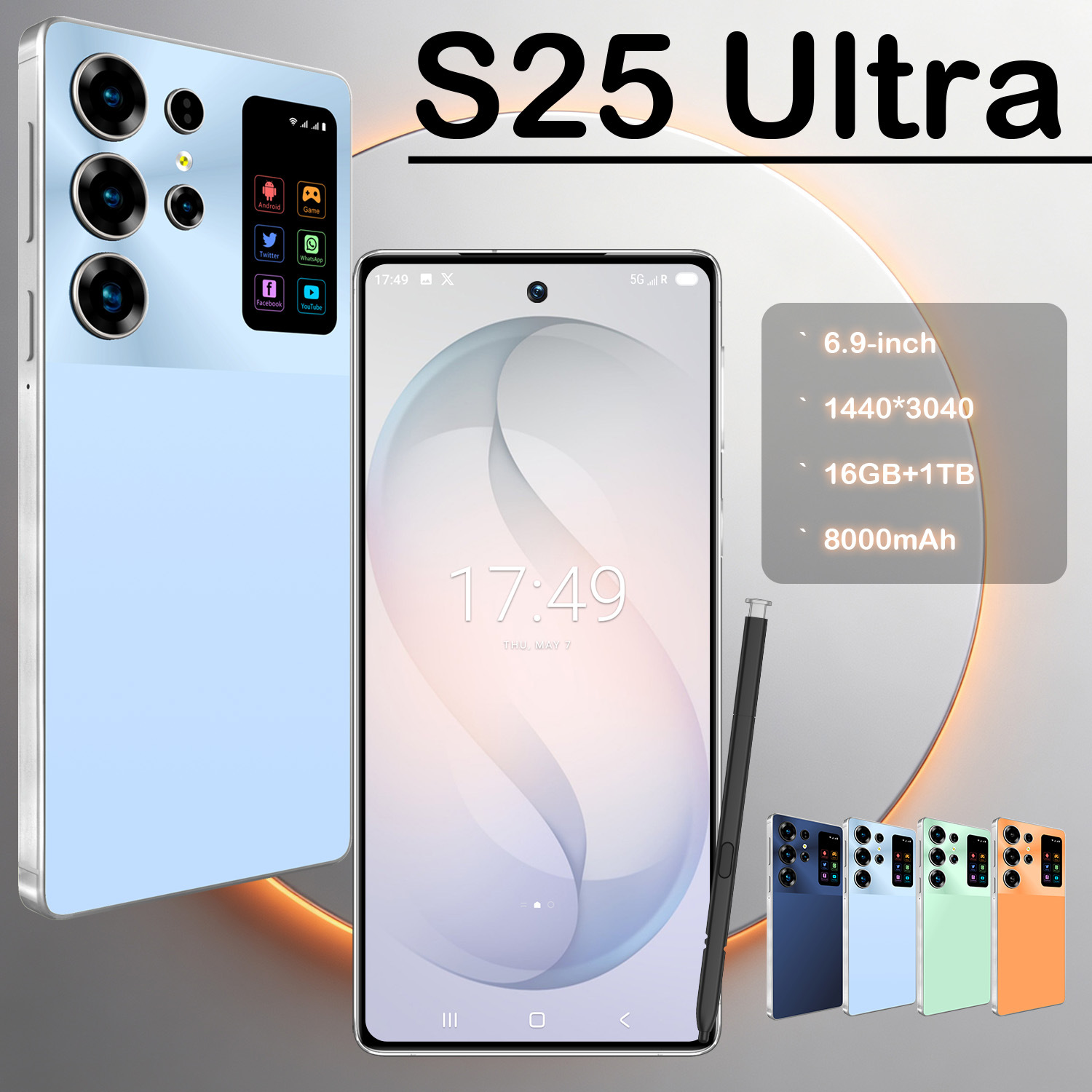 Teléfono Inteligente 4G S25 Ultra 4GB+64GB, Procesador Octa Core, Batería de 4000 mAh image 3