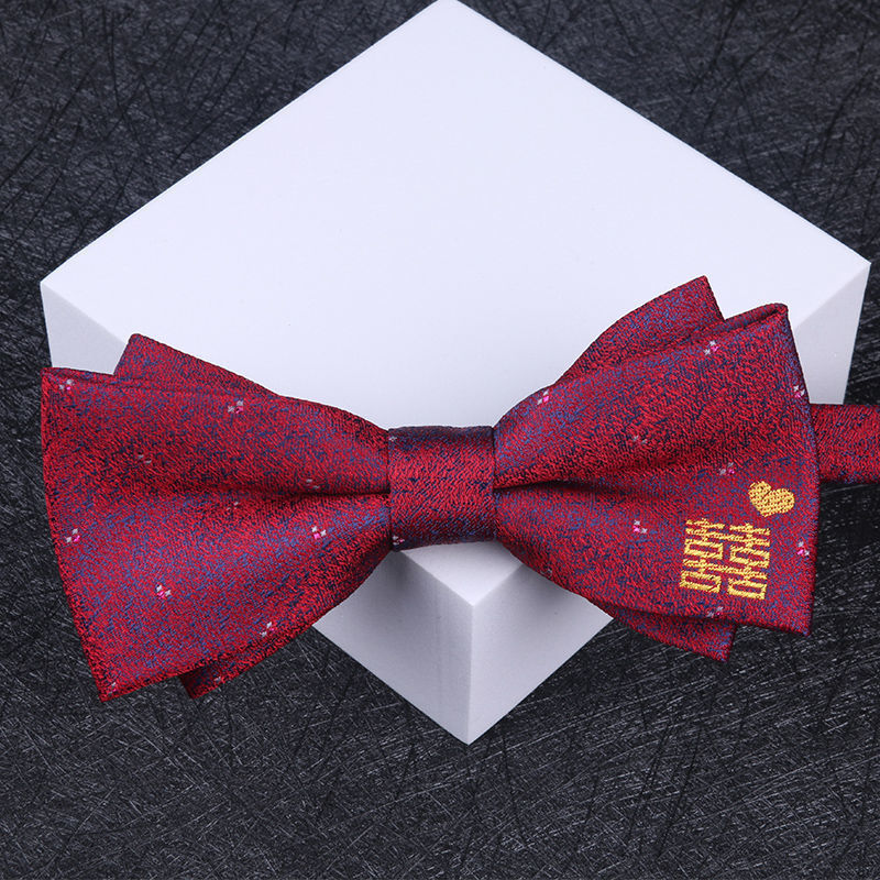 우아한 네이비 블루 패턴 해피 보타이♢