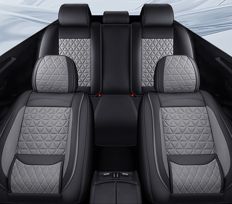 Car Seat Cushion, Waist Support, Wing Protection, Five-Seater Four-Season Cushion, All-Inclusive Seat Cover, Seat Cushion, Nappa Leather, Amazon Europe and America Cross-Border