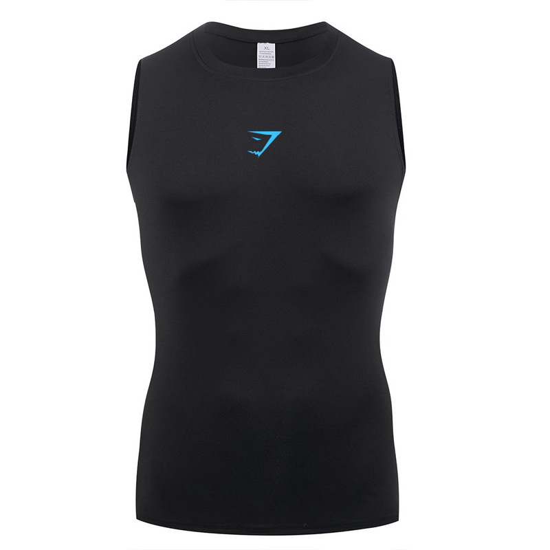 Gymshark Elastic Quick-Drying Vest Fitness Clothing Men's Sports Training Strength Vest Breathable Slim Fit and Stylish