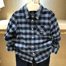 小熊童装现货秋冬款男童磨毛衬衣衬衫支持一件代发