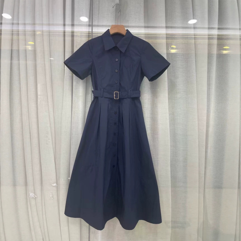 Summer New D-Brand Embroidered High-Quality Elegant Lapel Dress with a Sophisticated Feel for Women