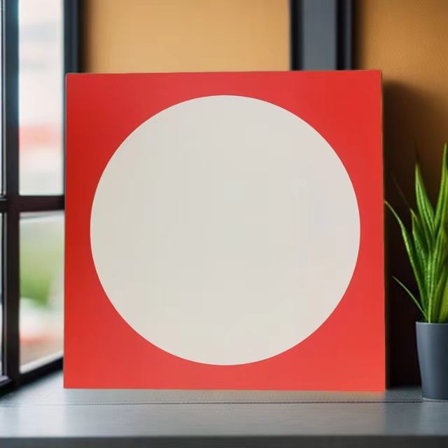 Pintura circular china exterior dibujo en blanco pintura circular caligrafía artesanal marco de pintura de color papel tinta