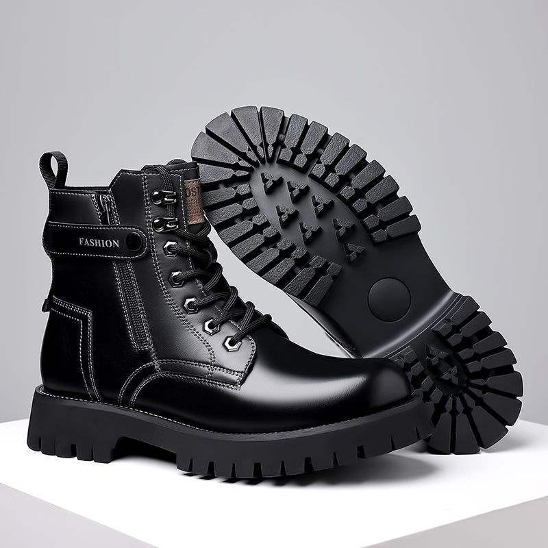 3513 Men's Military Hook Cotton Shoes Winter New Style Velvet Thickened Warm British Workwear High-Top Martin Boots for Men