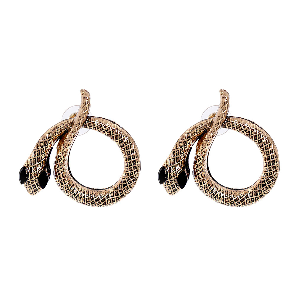 New Retro Diamond-studded Snake Earrings Wholesale Nihaojewelry display picture 7