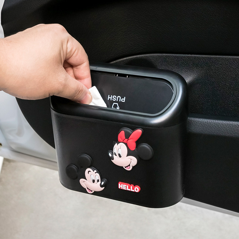 Productos para automóviles lindo perro jefe de basura de automóvil puerta lateral cajas de almacenamiento cajas de dibujos animados perros pilotos mujeres