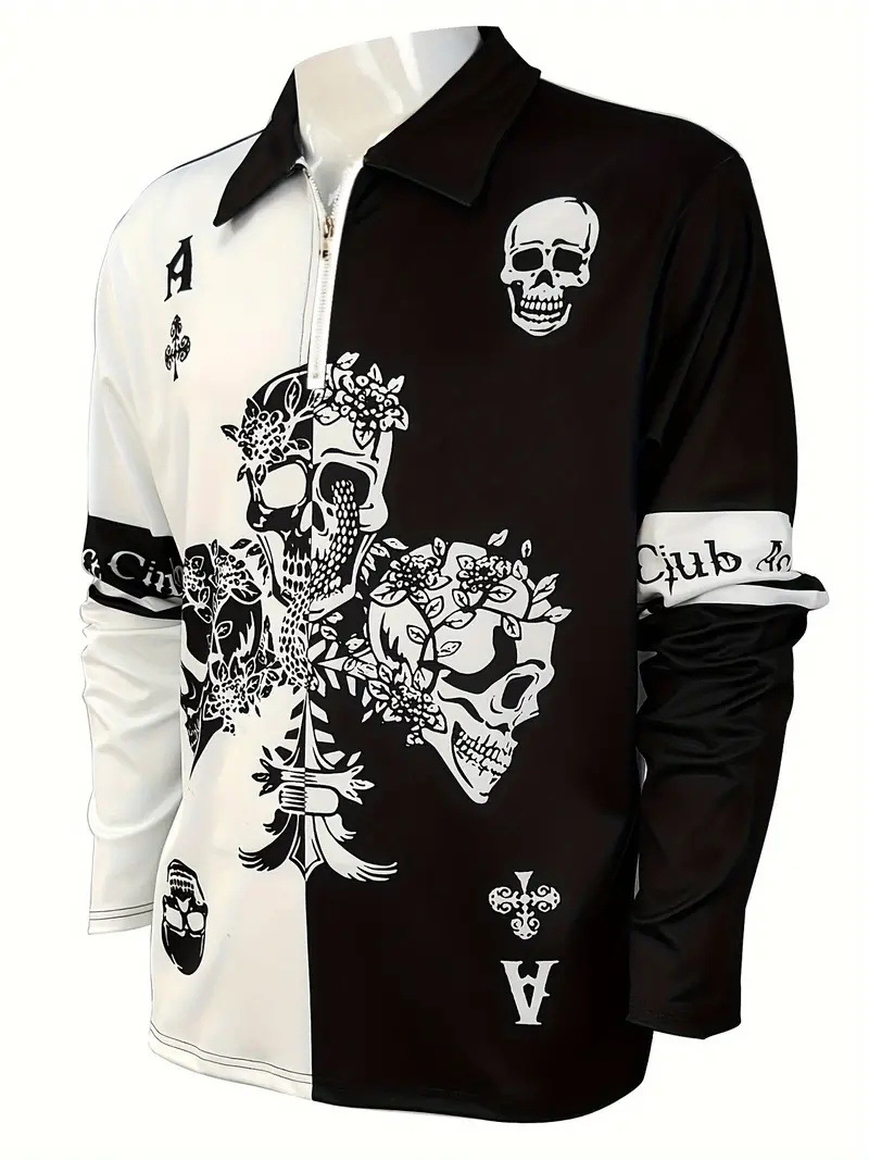 Camisa POLO de manga larga clásica de todo fósforo para hombre otoño nuevo suéter cálido con cremallera MB14