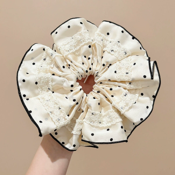 1# White-Lace large intestine hair ring