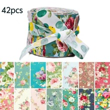 42片花卉跨境新款绗缝拼接布条百家被布条diy材料包縫紉拼接布條