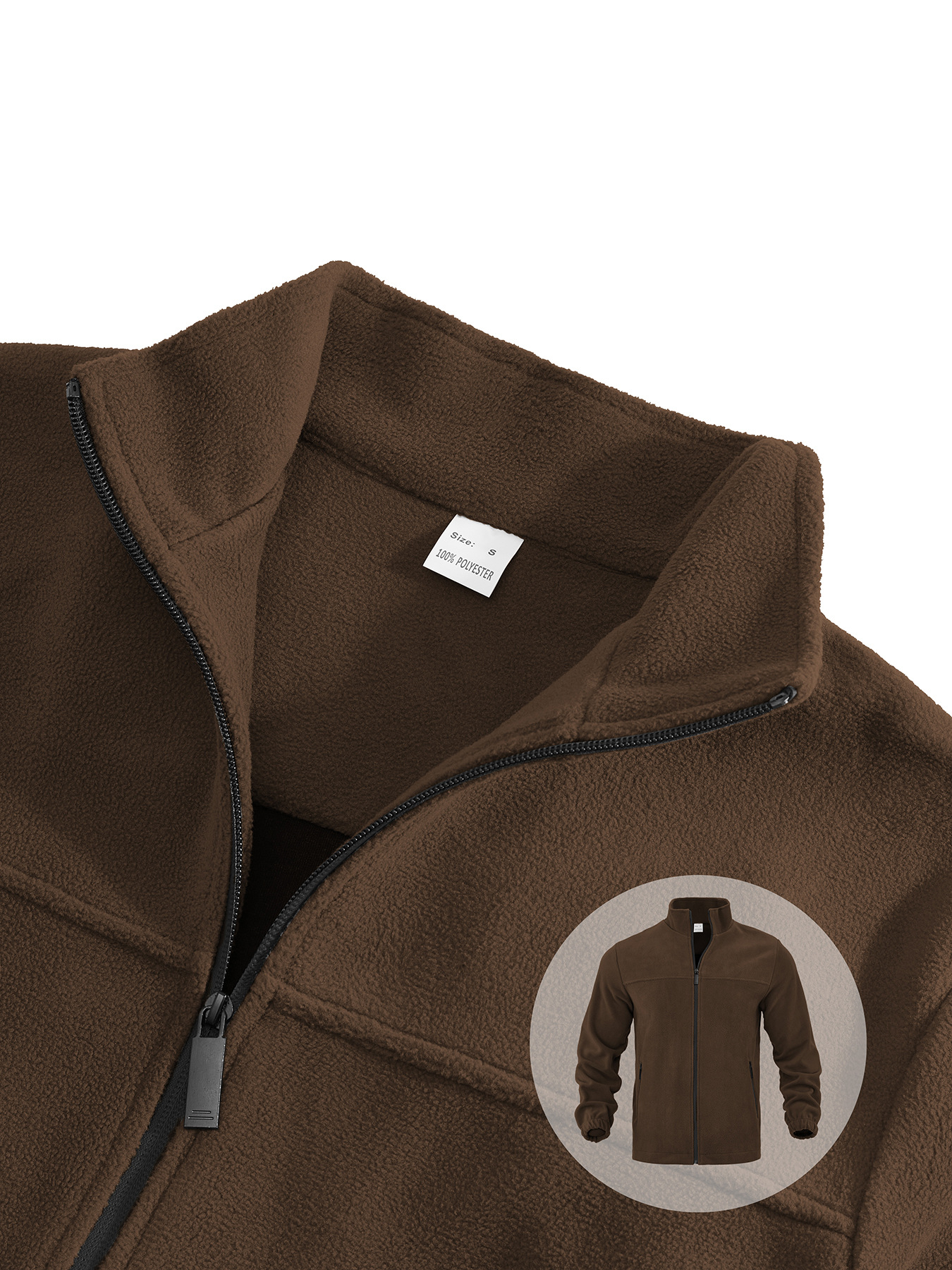 Neue europäische und amerikanische Herren-Polarfleecejacke für Frühling, Herbst und Winter 2026, Outdoor-Jacke mit Reißverschluss und Stehkragen_voghion.com