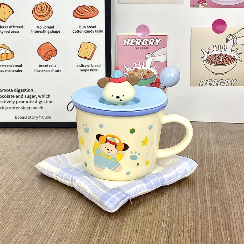 Ins adorable perro taza de cerámica de alto valor de visualización copas de agua regalo de cumpleaños copas de regalo de oficina