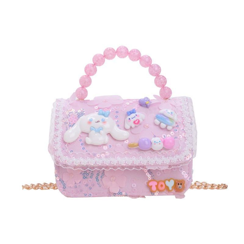 Nueva princesa bolso de perla de caricatura de mujer pequeña fragancia de viento de niña bolso de mochila accesorios para niños bolso de cambio de hombro