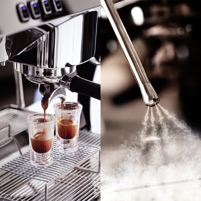 Máquina de café semiautomática comercial de dos cabezas 9bar extracción de alta presión máquina de café italiano