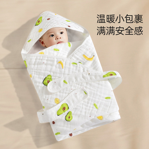 四层纱布婴儿抱被春夏秋款 母婴用品宝宝包被盖毯棉纱布产房抱被