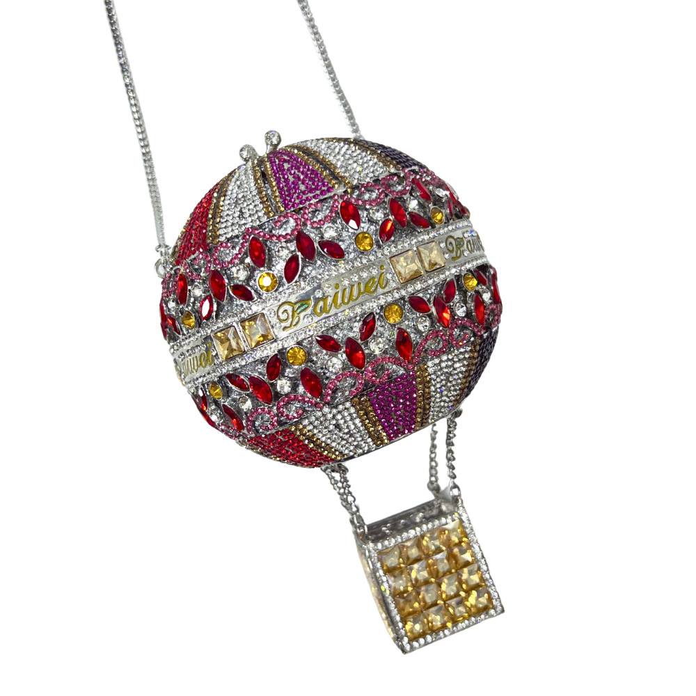 Dai Wei nuevo bolso de diamantes de globo caliente bolso de diamantes hueco bolso de mujer bolso de globo de diamantes europeo y americano bolso de mano bolso de globo