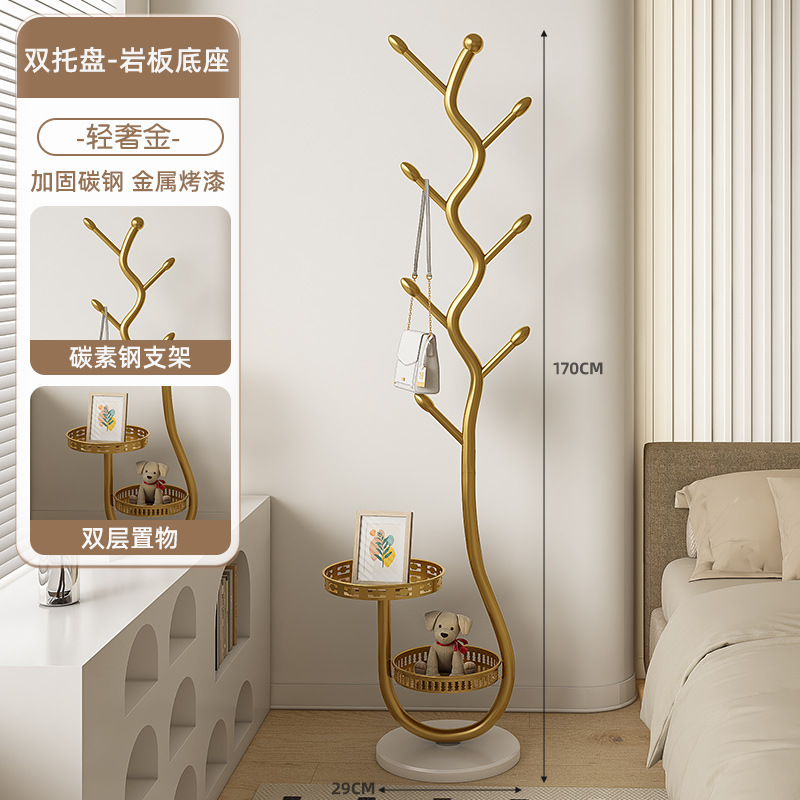 더블트레이 수납 - 라이트 럭셔리 골드 [두꺼운 화이트 대리석]