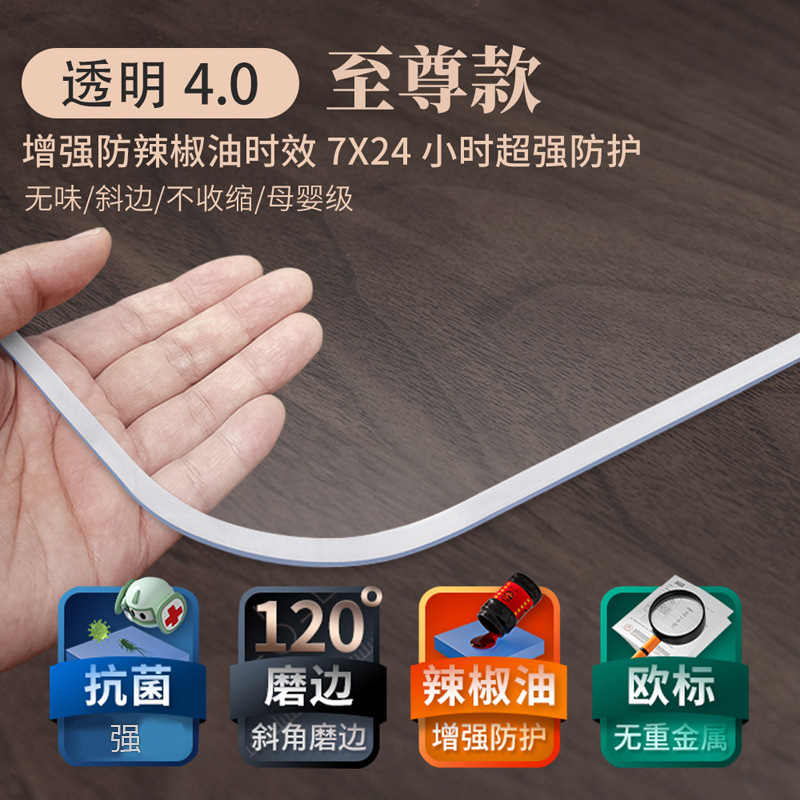 Enhanced 960h anti-chili oil [extreme style] rounded corners bevel cut transparent 4.0