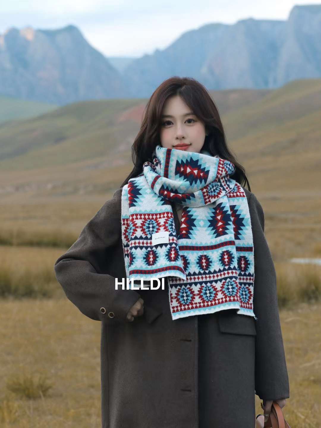 Nuove donne autunno inverno, sciarpa da viaggio spessa e calda, abbinata a scialle lungo lavorato a maglia per l'uso all'aperto_voghion.com