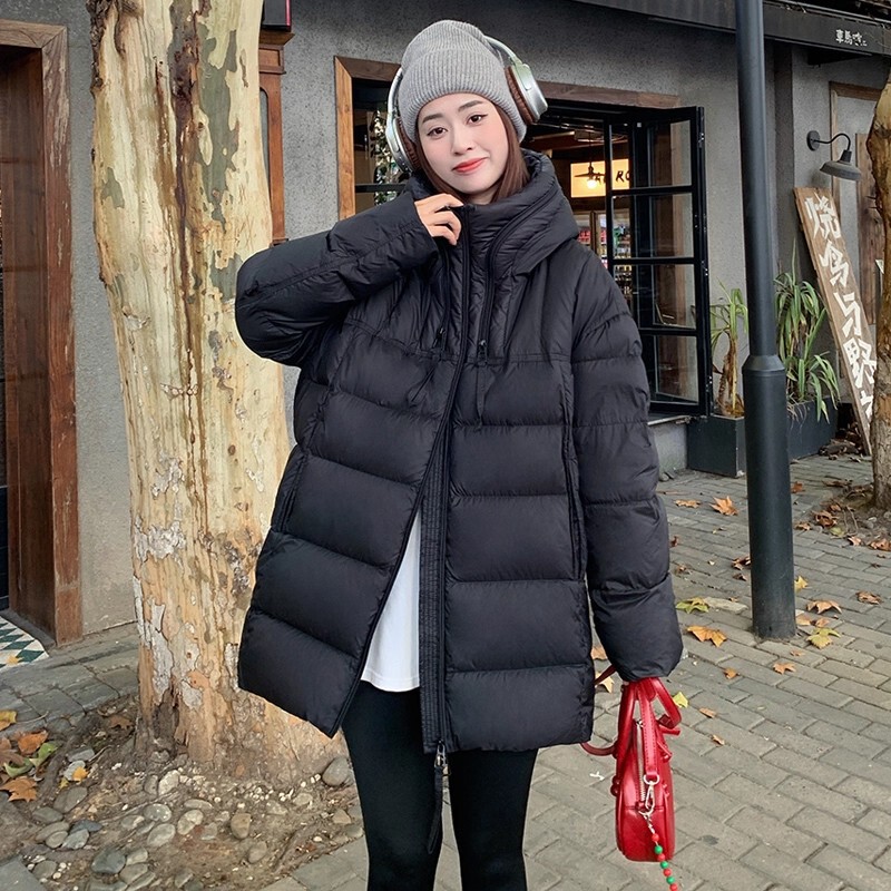 Women's Mid-Length down Jacket, New Winter Style, Thickened, Korean Style, Loose Fit, High-End, Trendy Hot-Selling Item for Petite Women