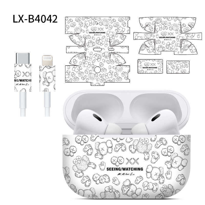 Adecuado para pegatinas de AirPods Pro2/Pro3, textura mate, película para auriculares Apple, película protectora de cobertura total