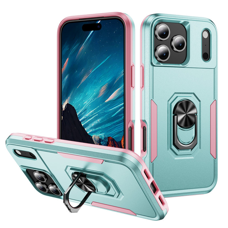 iPhone 16 Pro Max telefon kılıfı Apple 15 manyetik stand darbeye dayanıklı kontrast renkli koruyucu kılıf tam kapsamlı - 12