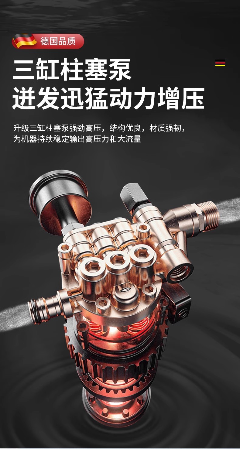 Suitable for Car Washing Household Water Gun High-Pressure Car Washing Machine High-Power 220V Booster Water Pump Cleaning Machine Car Washing Pump Strong