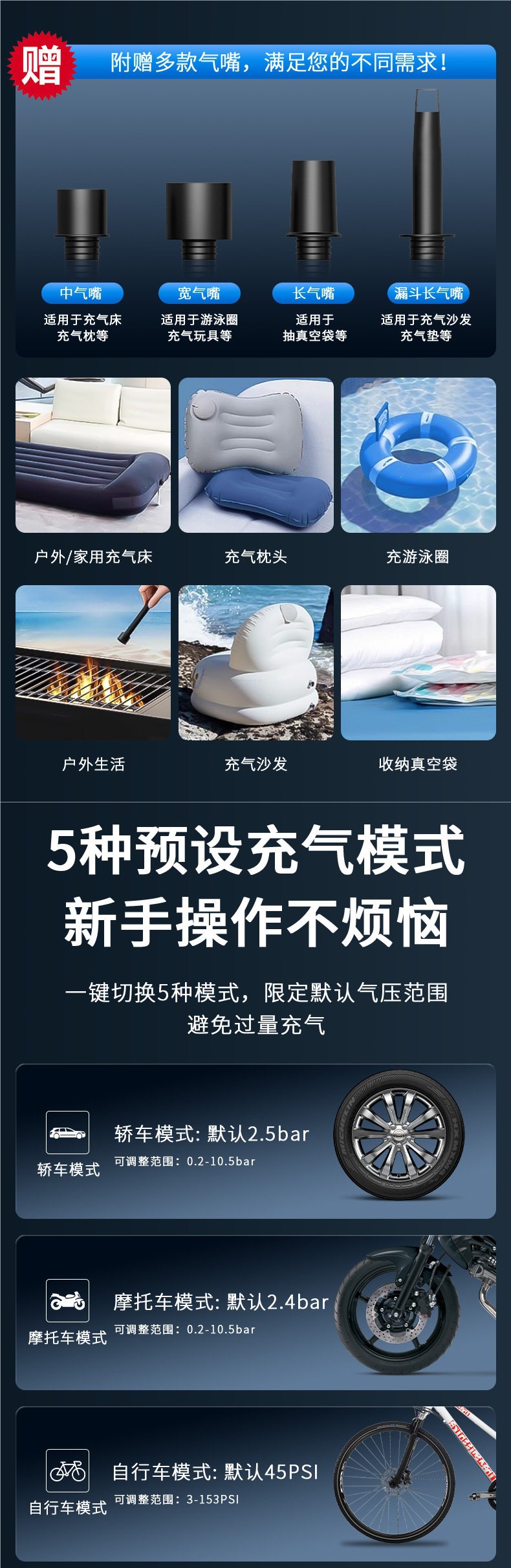 Xianke Car Emergency Starting Power Supply and Car Air Compressor All-in-One Machine, Large Capacity Power Bank, Battery Jump Starter