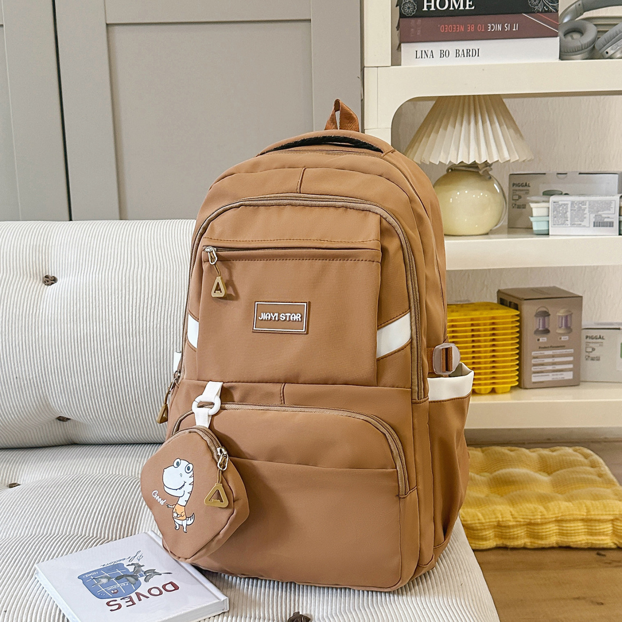 Mochila coreana de alto valor transfronterizo nueva mochila de viaje corto multicapa para reducir la carga, mochila de estudiantes de gran capacidad image 5